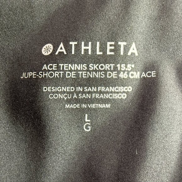 Athleta Black Tennis Golf Skirt with Spandex Shorts Underneath.  Size Women's La - Picture 5 of 9